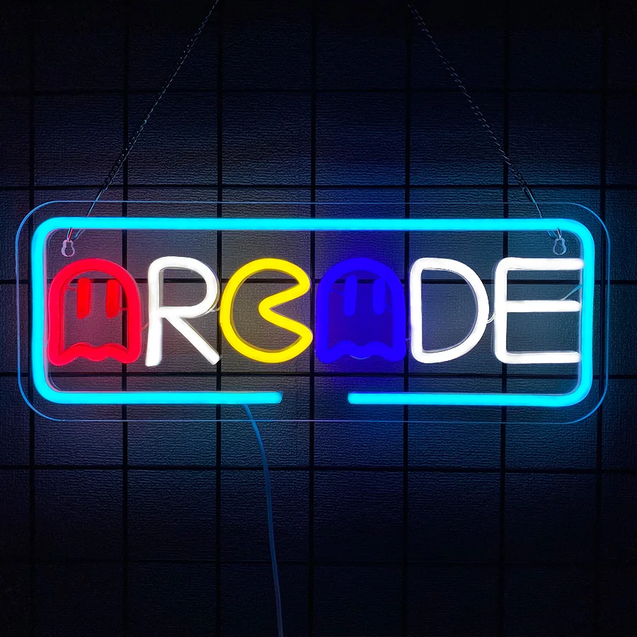

Neon Sign Of Arcade, Used For Wall Decoration, Usb Powered, Used For Artistic Decor Of Game Rooms, Clubs, Bars And Man Caves.