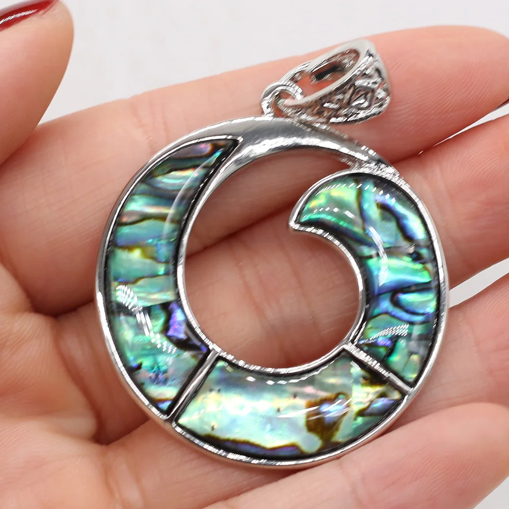 

1pc 40x43mm Round Natural Seashell Pendant Abalone Shell Charms for Jewelry Making Supplies DIY Necklace Earrings Accessories