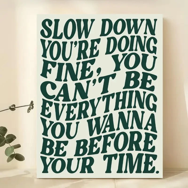 Retro Music Theme Slow Down Wall Art Prints Canvas Painting Poster Picture For Living Bedroom Play Room Home Decor image 3