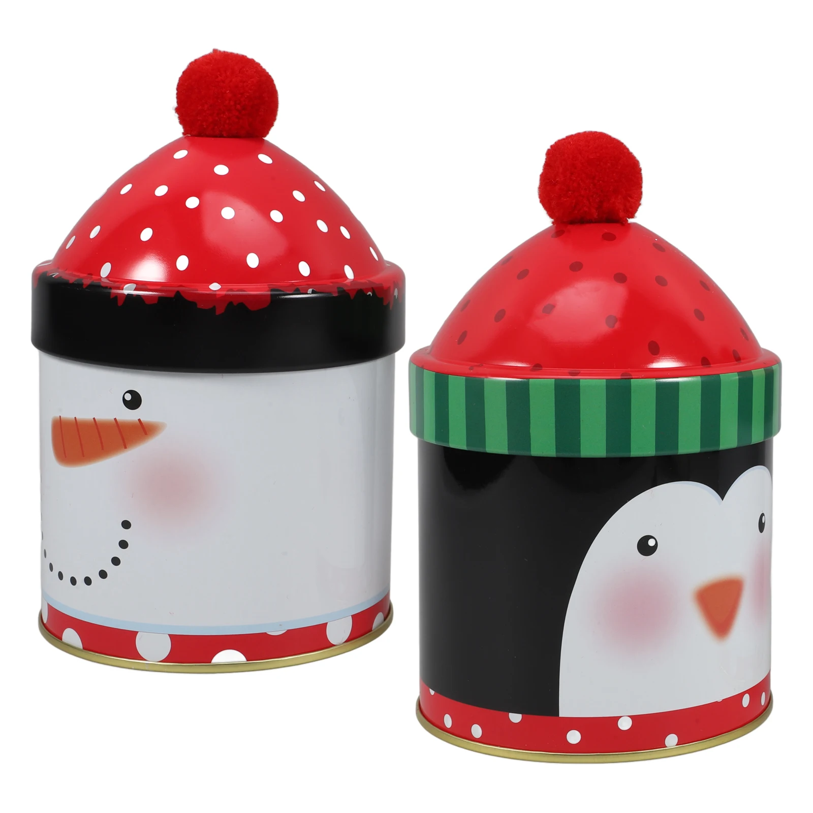 

2Pcs Christmas Jars Storage Tin Boxes Lids for Cookies Small Christmas C Items ganization Holiday Gifts Ideas