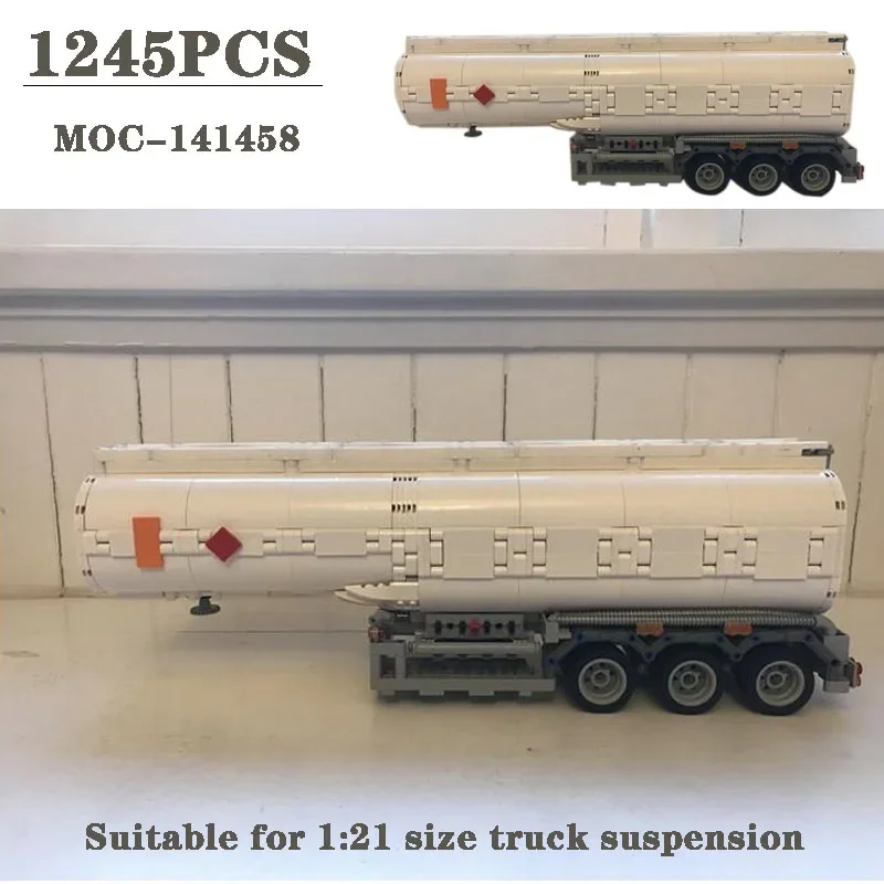 

Classic Custom MOC-141458 Oil Tank Truck Semi-trailer Splicing Block Model 1245pcs Boys Birthday Christmas Toy Gift Ornaments