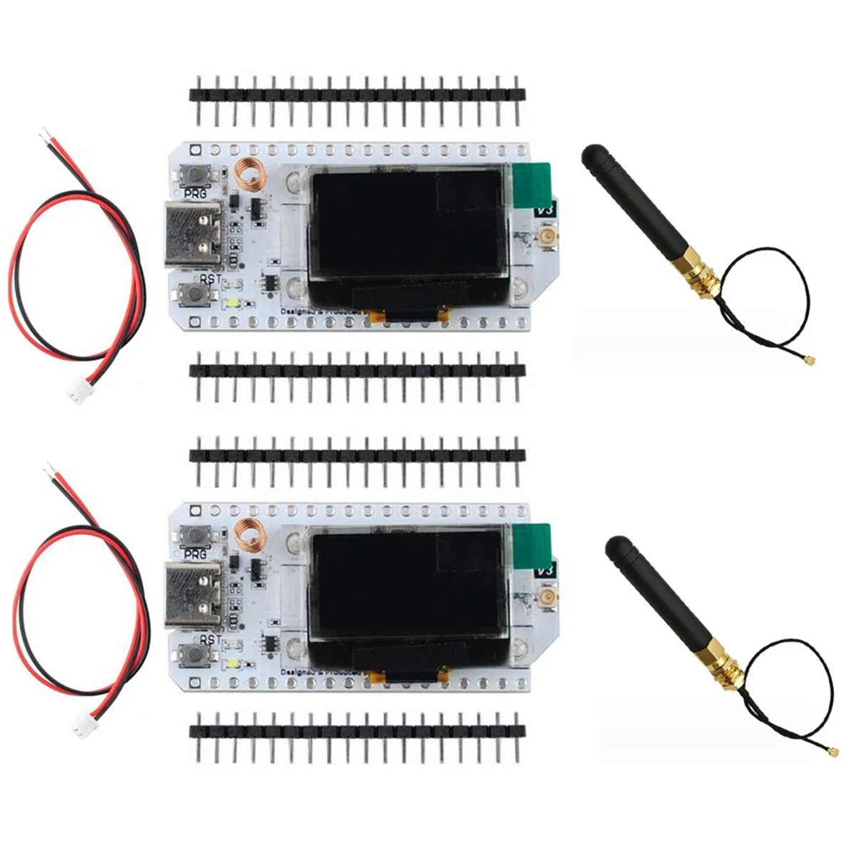 

2Set 868-915MHz SX1262 ESP32 LoRa 0.96 Inch Blue OLED Display WIFI Lora 32 V3 Development Board for