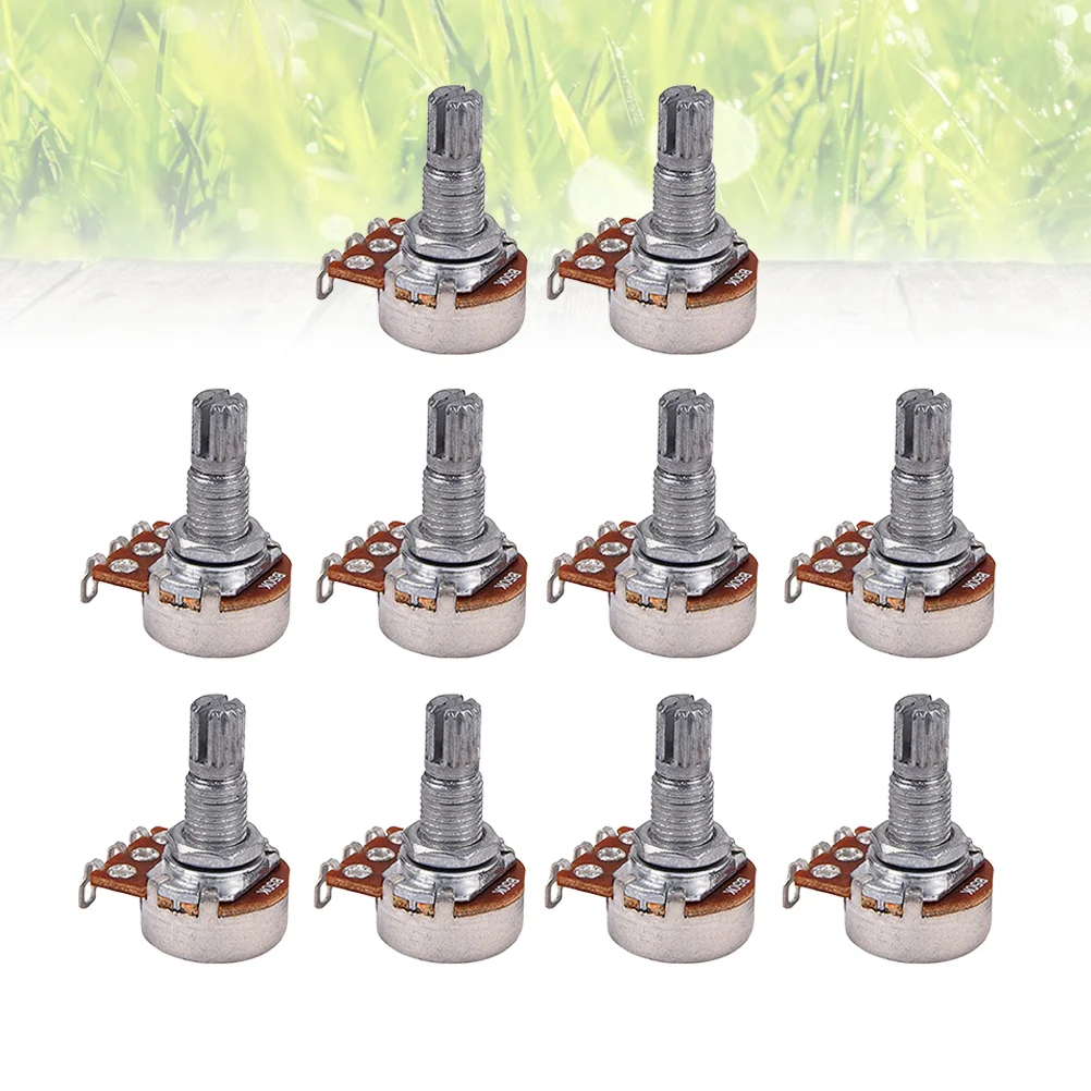 10 Pcs Acoustic Guitar Linear Potentiometer B50k Bass Digital Corner Number Brown