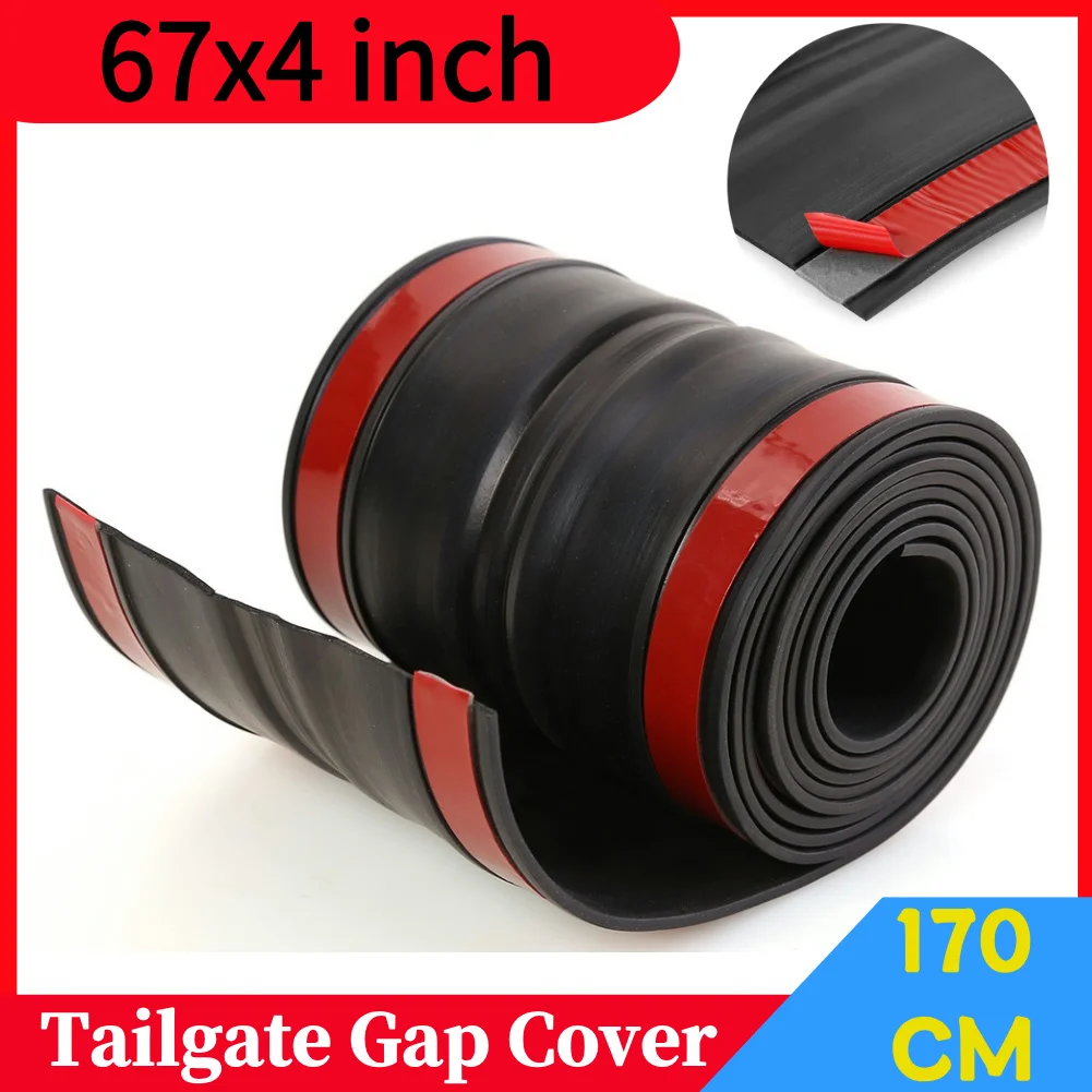 67x4 inch Practical Rubber Pickup Truck Bed Tailgate Gap Cover Multi-functional Durable Classic Filler Seal Shield Cap Car Part