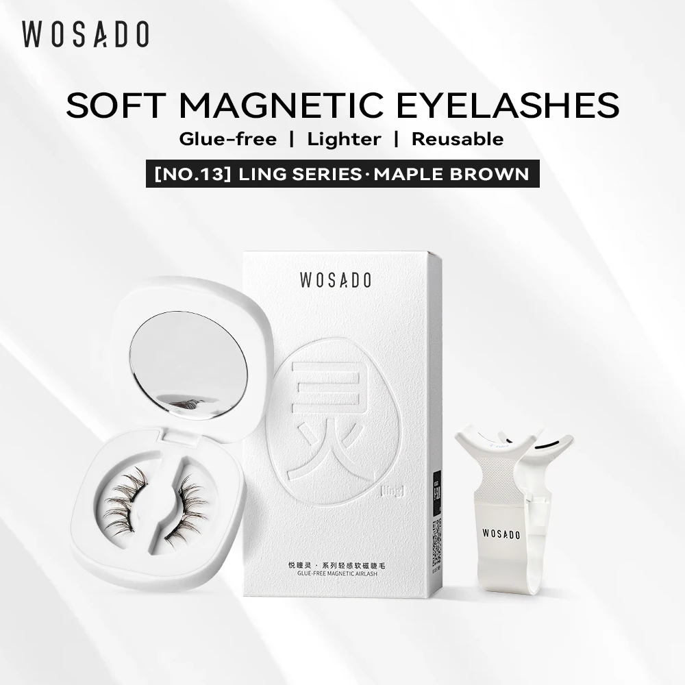 Wosado magnetische Wimpern Nr. 13 Ahorn braun profession elle Premium wieder verwendbare sichere Dupont 3d patentierte falsche Wimpern sexy verführer isch