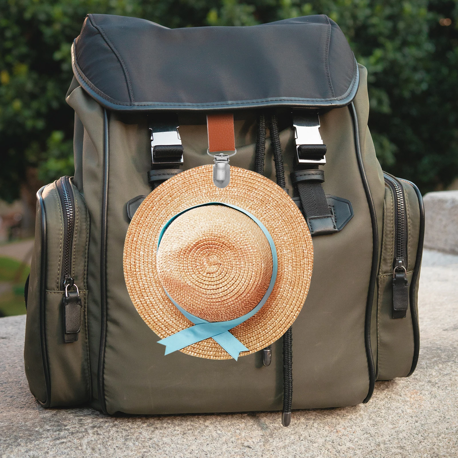 

2pcs Hat Clip Multifunctional Travel Accessories Pu Bag Clip For Backpack Luggage Purse Suitcase Portable