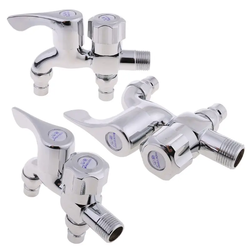Multifunctional Washing Machine Faucet Double Outlet Dual Connector Water Tap
