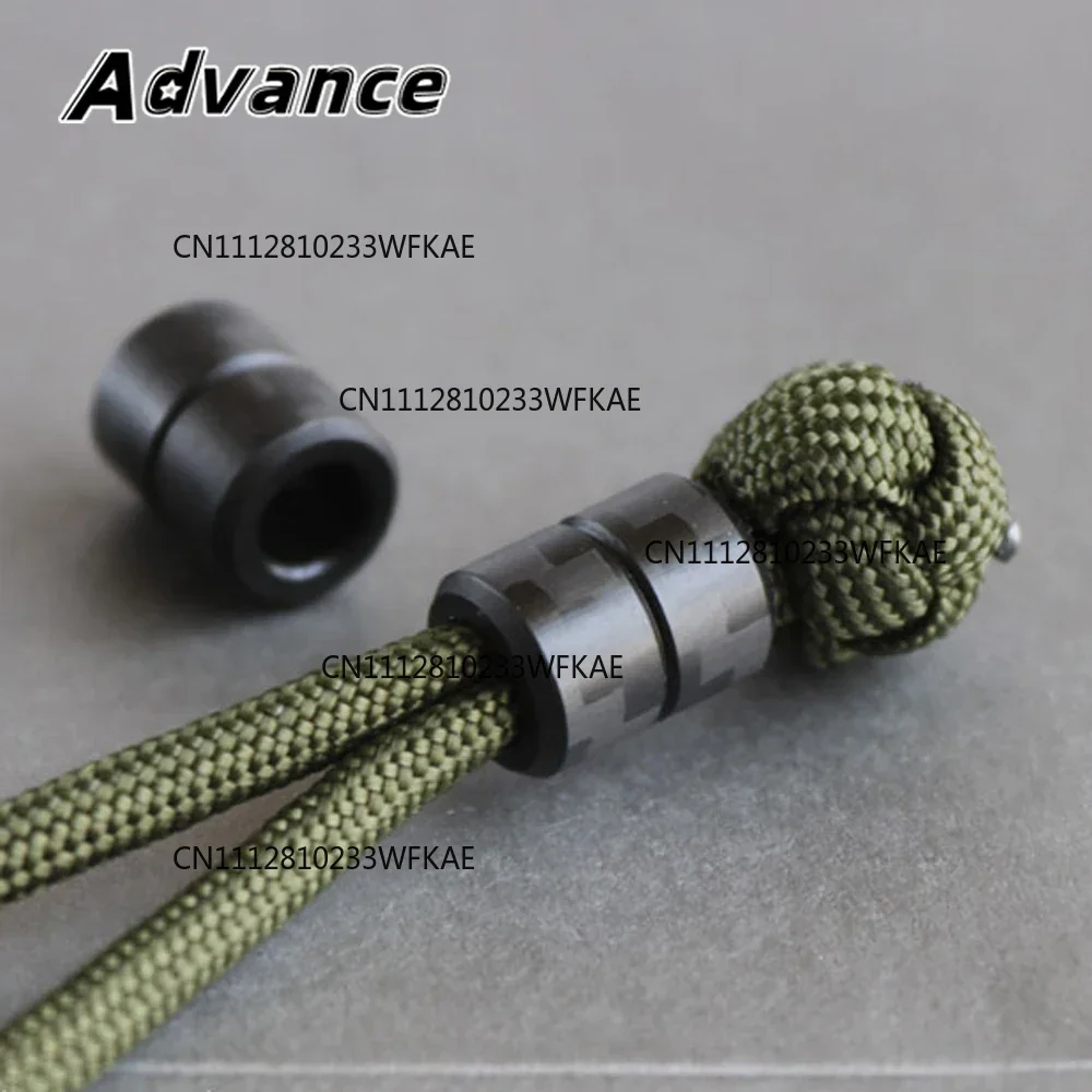 1pc Tail Bead Carbon Fiber Pendant Paracord Bead Rope Keychain DIY