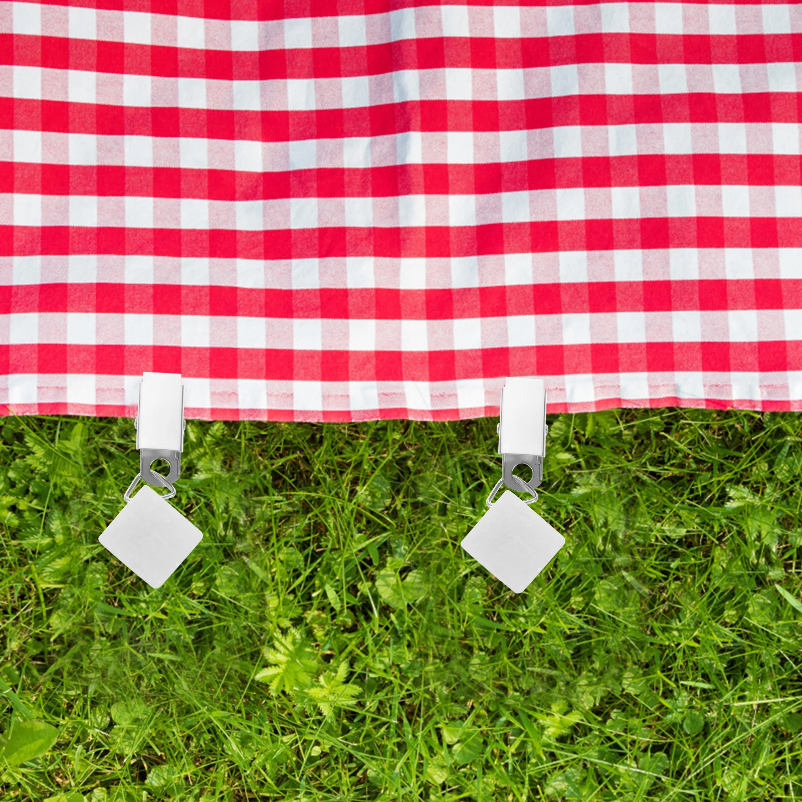 

4pcs Tablecloth Weights Metal Clip Natural Stone Table Cover Weight For Outdoor Patio Garden Party Picnic Camping Accessories
