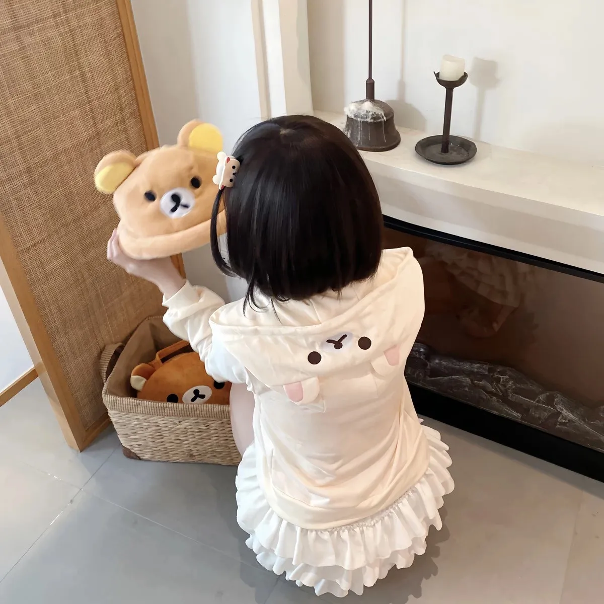 HOUZHOU Y2k Harajuku Streetwear Hoodies Frauen Japanischen Stil Kawaii Süße Nette Cartoon Print Zipper Sweatshirt Weiche Mädchen Neue