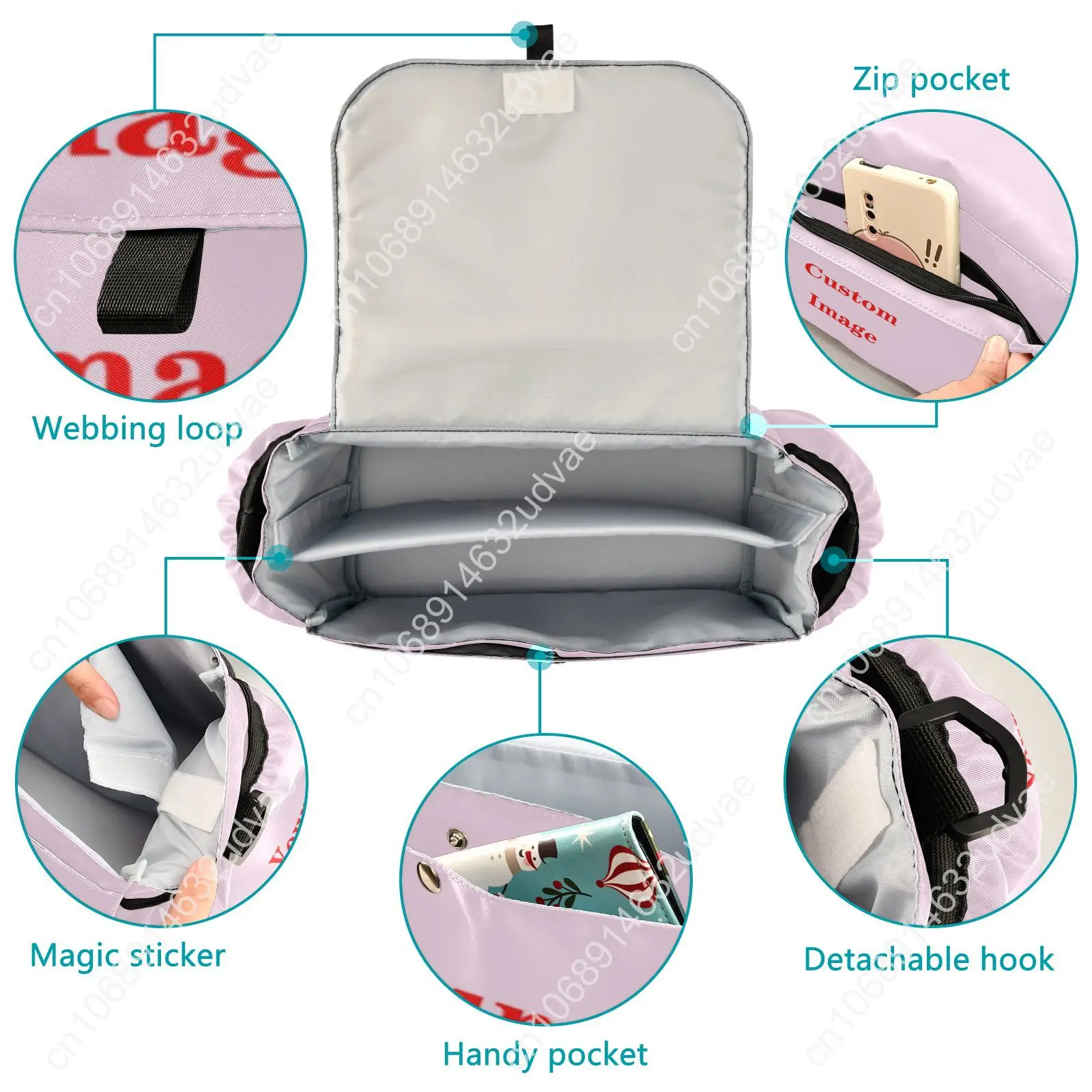 Organizador Universal para cochecito de bebé, portabotellas personalizado, accesorio multiusos para cochecito de bebé, bolsa de almacenamiento