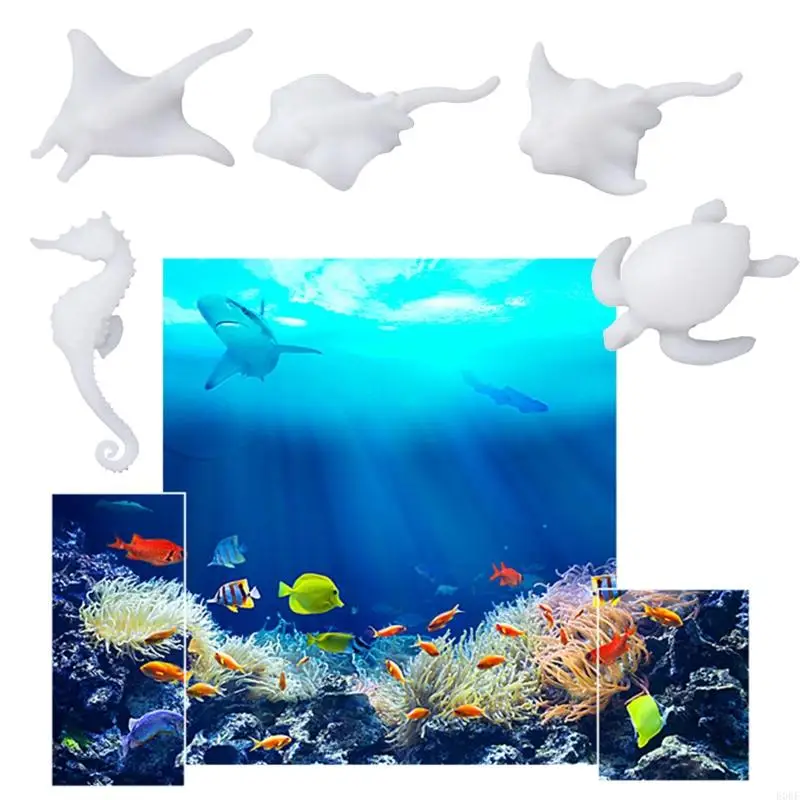 Seahorse Fish Model Resin مملوءة راتنجات الإبوكسي القالب 3D ملحقات المناظر الطبيعية المصغرة للمجوهرات DIY Craft Making E0BF