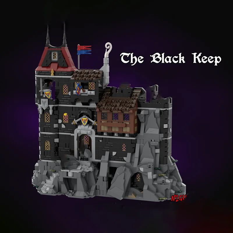 ปราสาทยุคกลางรุ่น Moc อาคารอิฐสีดําเก็บชุดอาคารเทคโนโลยี Modular Block DIY ของเล่นคริสต์มาสวันหยุดของขวัญ