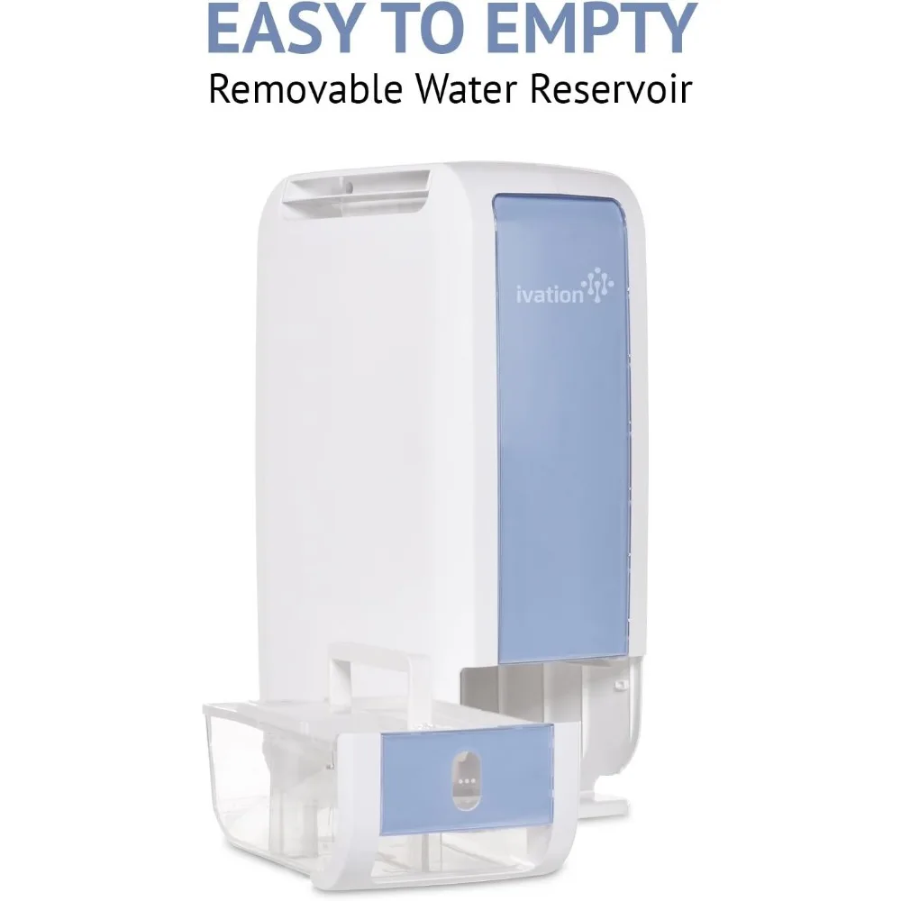 13-Pint Small-Area Desiccant Dehumidifier Compact and Quiet - With Continuous Drain Hose for Smaller Spaces