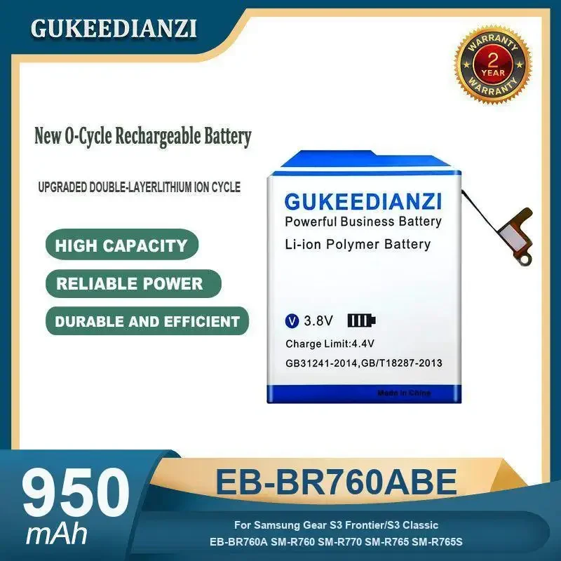 

950mAh EB-BR760ABE Watch Battery For Samsung Gear S3 Frontier/S3 Classic EB-BR760A SM-R760 SM-R770 SM-R765 SM-R765S
