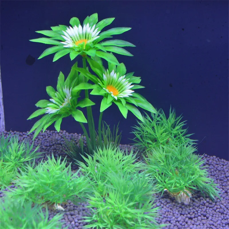 Aquarium Plants Aquatic Grass Aquarium Ornaments Fish Tank Decoration Plastic Fake Aquariums Grass Flowers Fish Tank Decor Plant