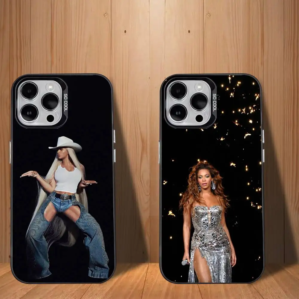 Funda de teléfono Singer B-Beyonce para iPhone 17,16,15,14,13,12,11, Mini,Pro,SE,MAX, funda blanca mate a prueba de golpes