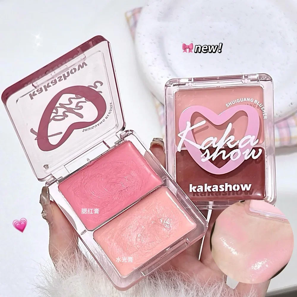 Two-color Water-light Blush Cream Natural Long Lasting Easy To Color Moisturizing High Gloss Blusher Face Korean Makeup Cosmetic