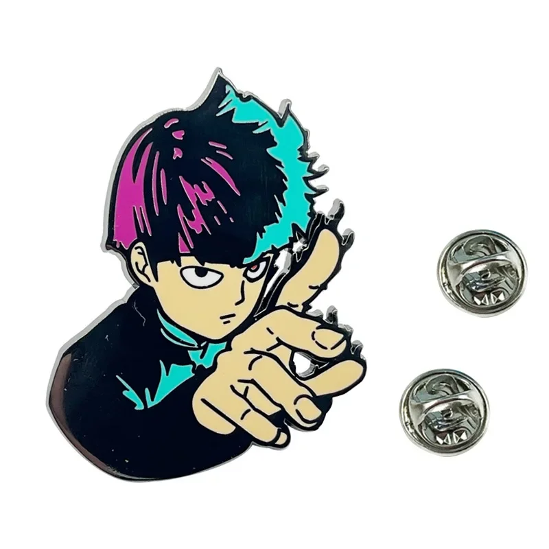 2024 Hot Anime Enamel Pin Mob and Psycho 100 Peripheral Fashion Cartoon Smooth Lapel Badge Jewelry Gifts for Comic Fans