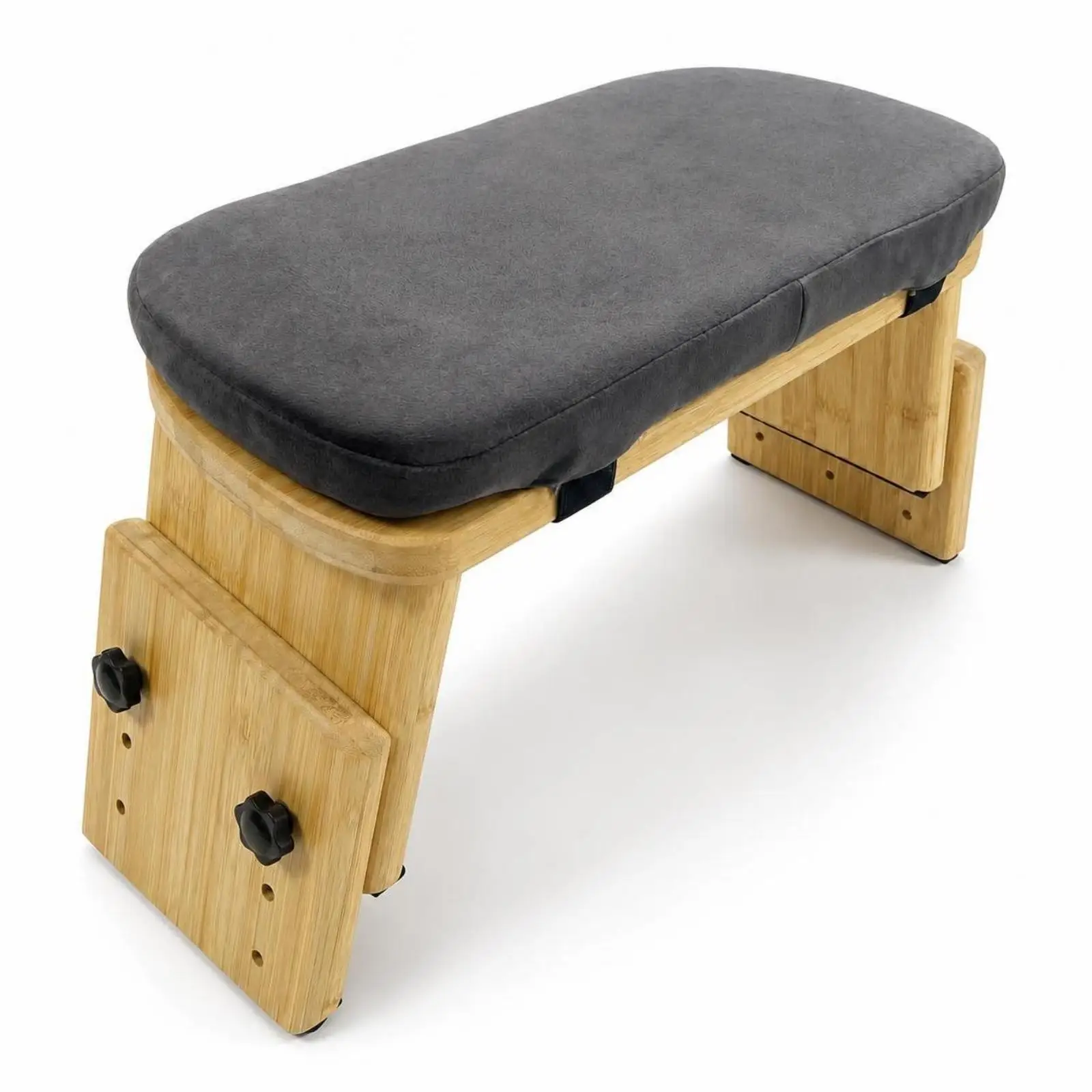 Ergonomic Adjustable Yoga Stool Bamboo Kneeling Bench with Cushion for Mindfulness and Prayer