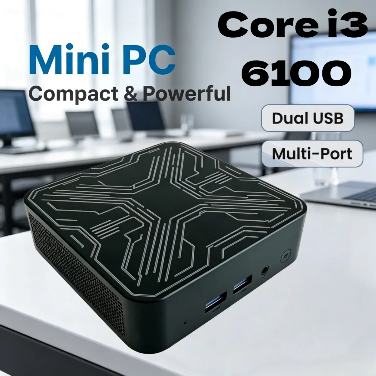 New Mini PC Intel Core i3-6100 Mini Computer Portable Gamer 16GB RAM 512GB 1TB SSD 1000M Ethernet Gaming PC Desktop
