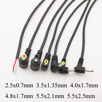 1/2/5Pcs Right Angle DC Power Cable 2.5x0.7mm 3.5x1.35mm 4.0x1.7mm 4.8x1.7mm 5.5x2.1mm 5.5x2.5mm Plug Connector Extension Line