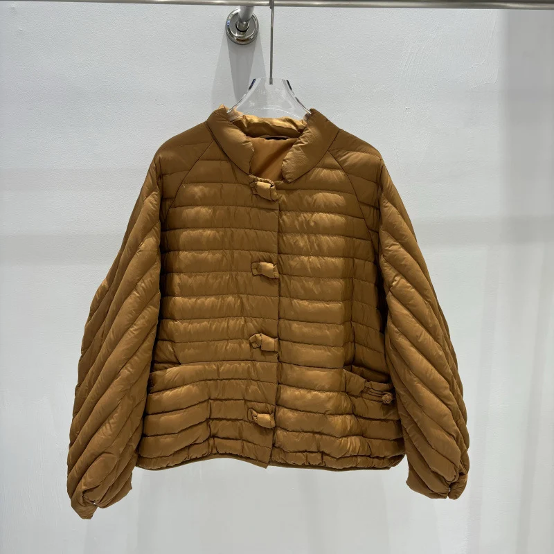 Schinteon Women 90% White Duck Down Jacket Autumn Winter Casual Loose Over Size Warm Outwear Stand Collar Coat High Quality 2024