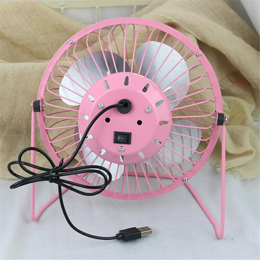 4 Inch Metalen Usb Mini Bureau Ventilator Draagbare 360 Graden Verstelbare Hoek Stille Koelventilator Voor Thuiskantoor Laptop Computer