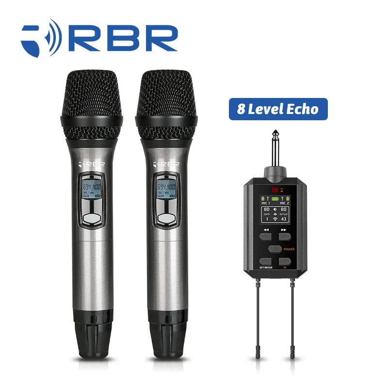 Portable D15E Infrared Sync UHF Wireless Handheld Microphone Dynamic with Echo for Teaching and Singing