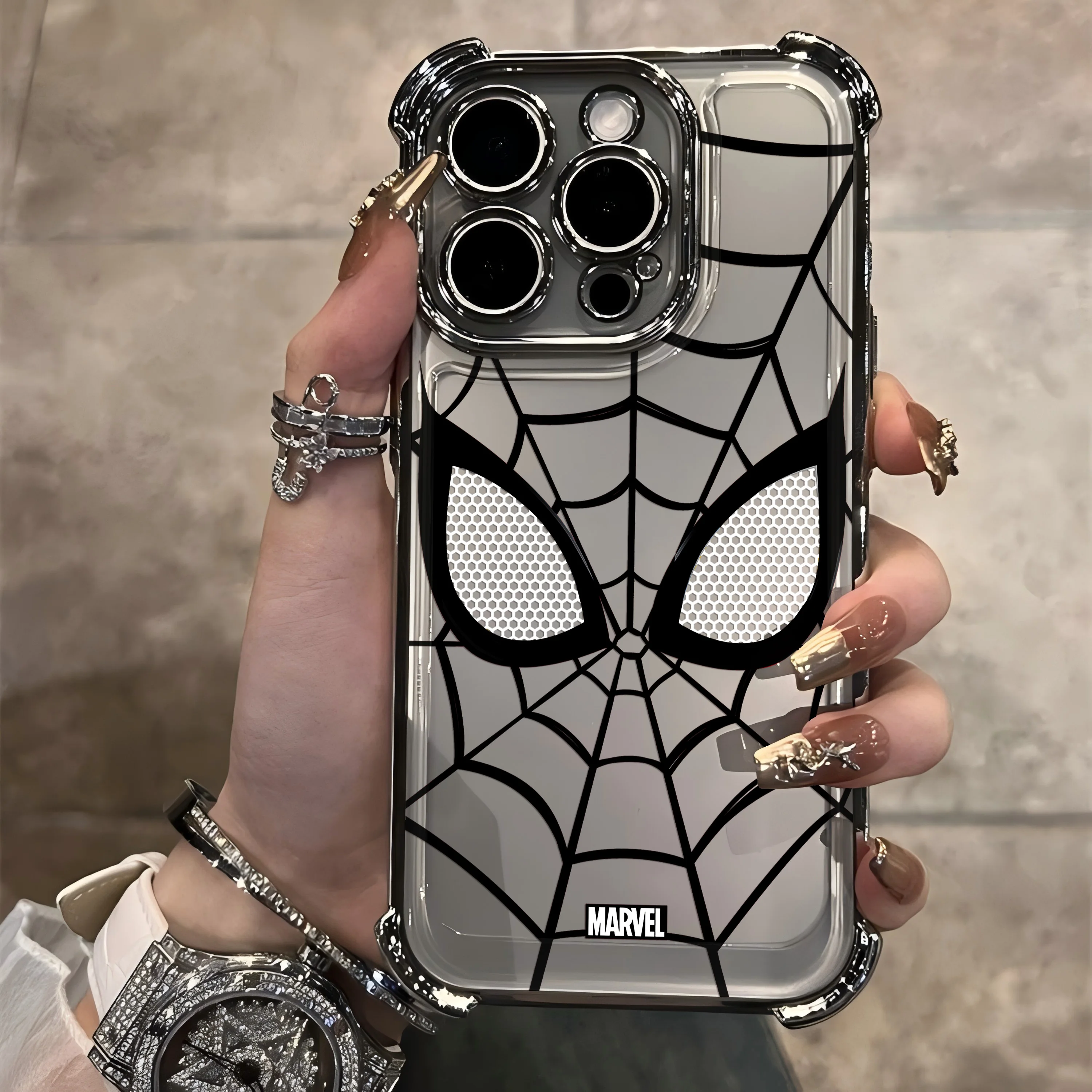 Super hero Marvels Spider-Man Plating Case for OPPO Realme C55 C53 C35 C33 C31 C20 V25 Pro Plus 4G 5G Shockproof Anti-Fall Cover