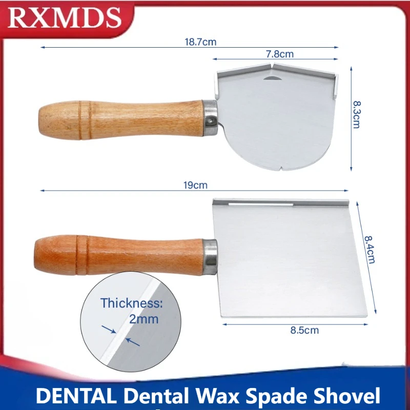 1PCS Dental Wax Spade Shovel Melt Hot Wax Dyke Polished Square & Semi-Circular Stainless Steel Dental Wax Shovel Dental Tools