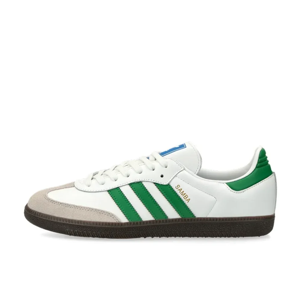 Adidas White Grey Green Colorway Samba OG Men's and Women's Comfort Low Top Casual Shoes