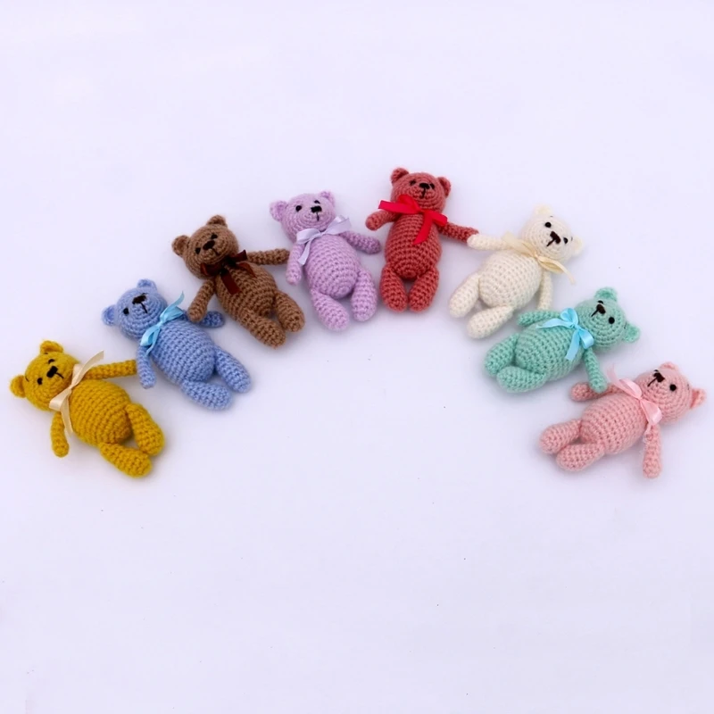 

Handmade Stuffed Bear Doll Toy Newborn Photography Props Plush Bunny Doll Woolen Balloon Cloud Baby Photo Shooting Background