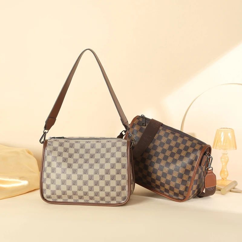 Bag women 2024 new fashion trend peas bag single shoulder oblique span bag, wide shoulder strap large capacity simple