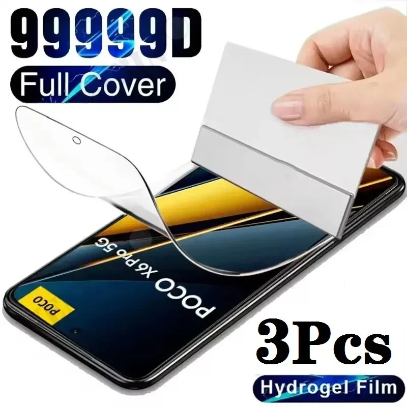 

3Pcs HD Full Cover Hydrogel Film For Xiaomi Poco X7 Pro X6 M7 F7 Ultra Screen Protector