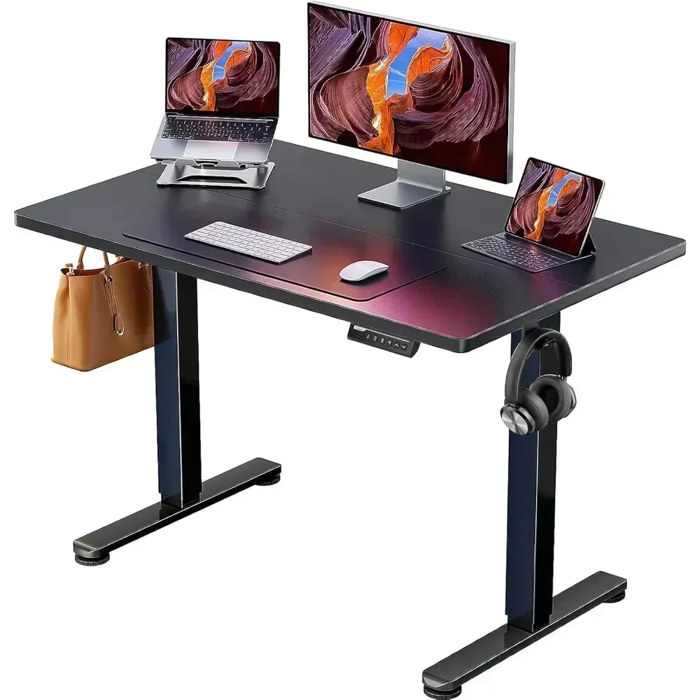 Hot salesSmall Height Adjustable Electric Standing Desk, 40 x 24 Inches Sit Stand up Desk, Memory Computer Home Office Desk with