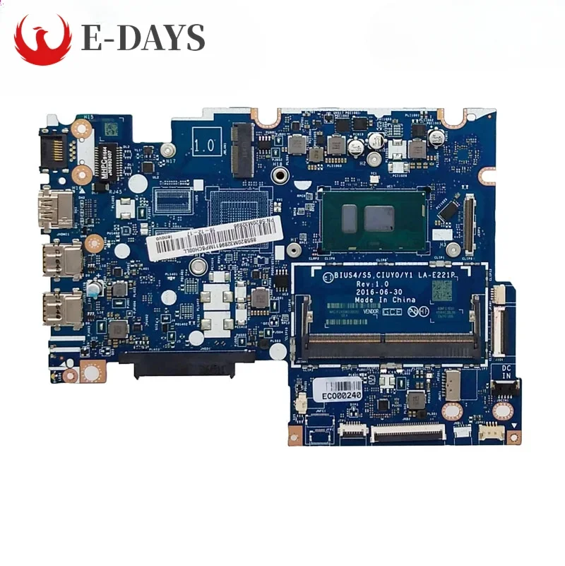 

For Lenovo 510-15IKB Laptop Motherboard LA-E221P Mainboard CPU I7-7500U UMA 100% Tested OK