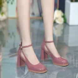 Women's Shoes Pumps Heeled Footwear Wedge with Platform Waterproof Sandals for Woman High Heels Chunky Summer 2024 Block Heel F