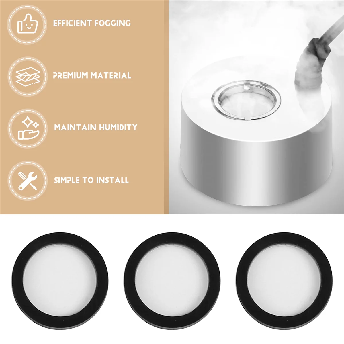 Kit d'entretien pour brumisateur, disque en céramique, clé à disque en céramique, kits de pièces de rechange pour machine à brouillard, 7 pièces