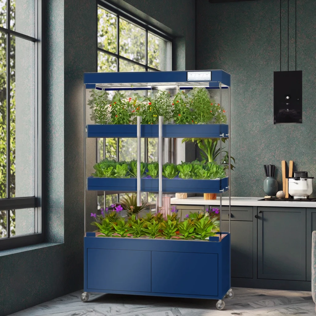 

Smart LED Auto-Watering Indoor Vertical Hydroponic Garden System For Herb Leafy Vegetables New Condition Retail Farm Pump Home