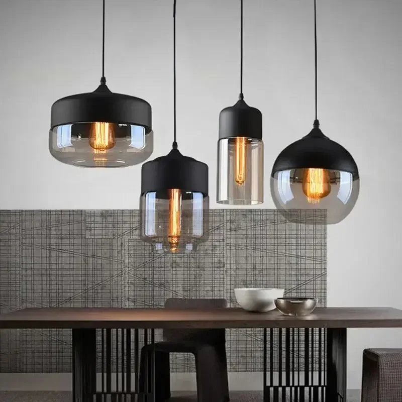 

Nordic Glass Pendant Lights Fixtures Modern LED Wood Chandelier For Living Dinning Room Light Bedroom Color Hanging Lamp