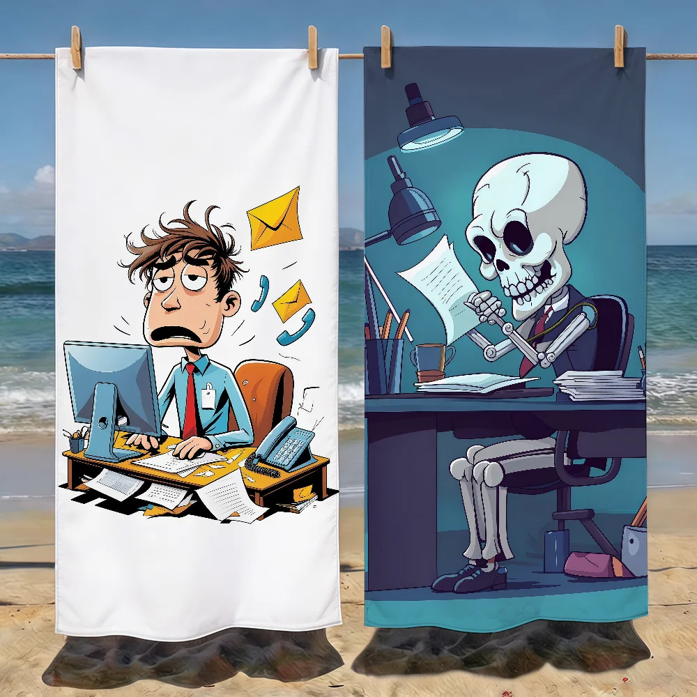 Working Until Death At Office Towel Soft Pool Gift For Travel Gym Shower Camping Quick Dry Sports Beach Towels