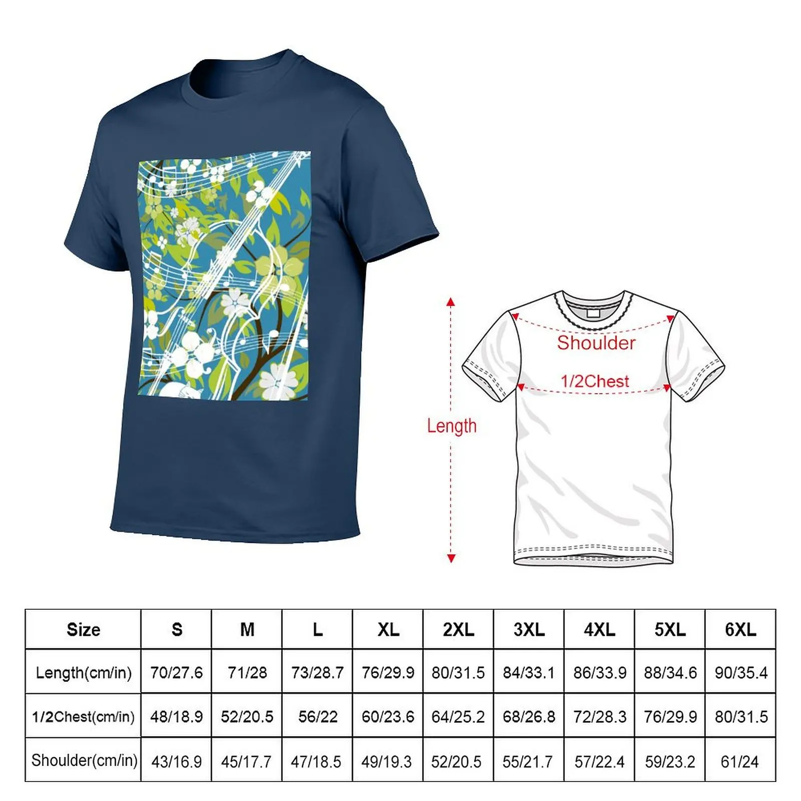 Blue Cello T-Shirt Sweat Resistant Workout Tee Shirt