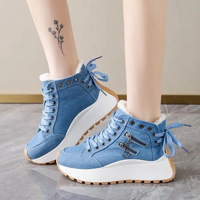 2025 New Designer Women Winter Snow Boots High Quality Shoes Female Shoes for Women Lace Up Platform Sneakers Warm Botas Mujer view 6