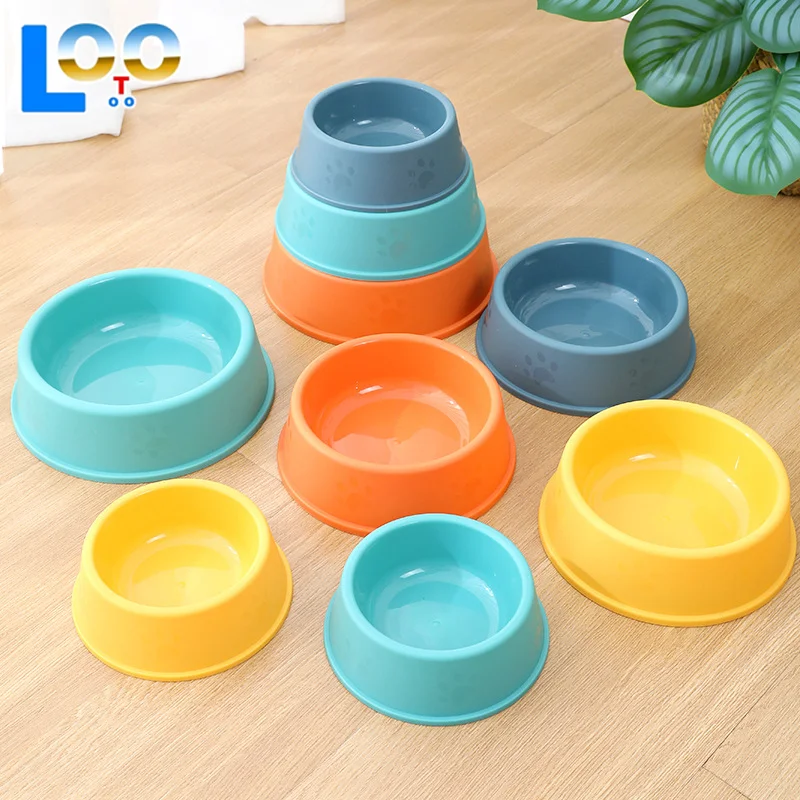 Tigelas de alimentação para animais de estimação, para gatos e cães, cor sólida, tigelas de água, fáceis de limpar, tigelas de comida úmida e seca, suprimentos para animais de estimação