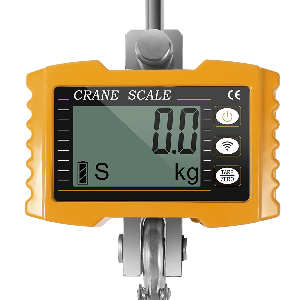 Digital Hanging Scale 1000kg Portable Heavy Duty Crane Scale LCD Backlight 2204lbs Industrial Hook Scales Electronic Weigher