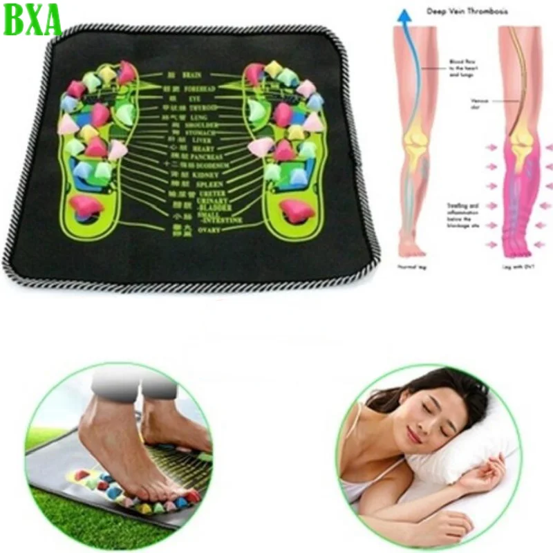 Acupressure massagem mat 35x35cm, pé massageador, dor no pé, alívio da dor, fisioterapia, chinês