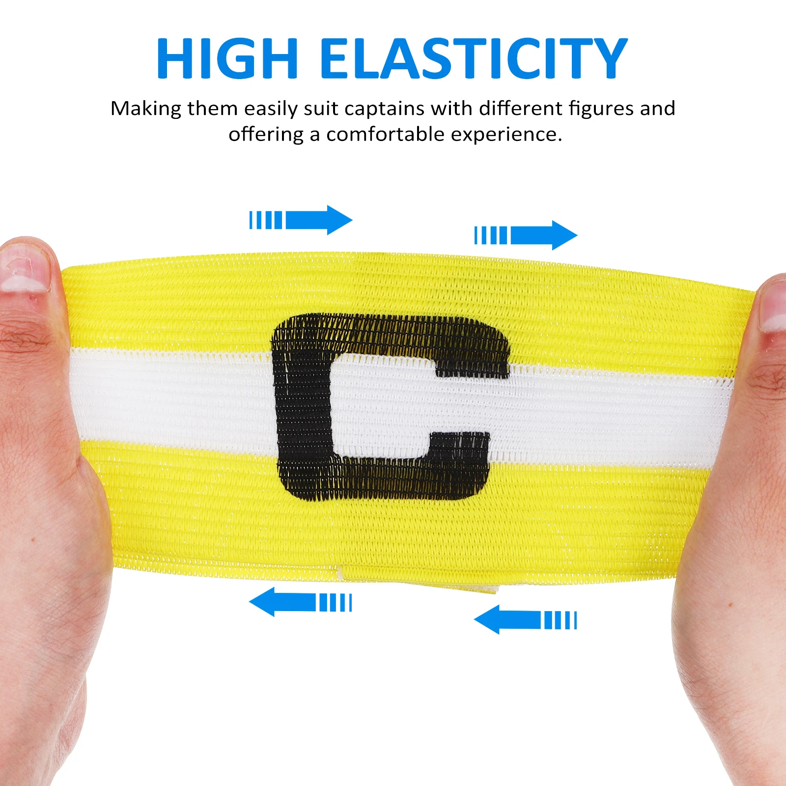 

2pcs Football Captain Armbands Universal Fit Durable Soccer Armband Adjustable Comfortable Visible Sports Team Leader Bands For
