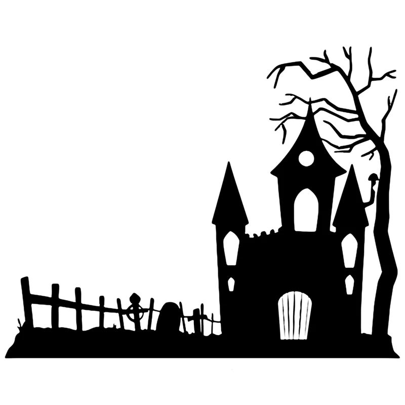 Three Ratels C436  Terror Castle wall sticker for  Halloween Cartoon modeling sticker cabinet window decoration sticker