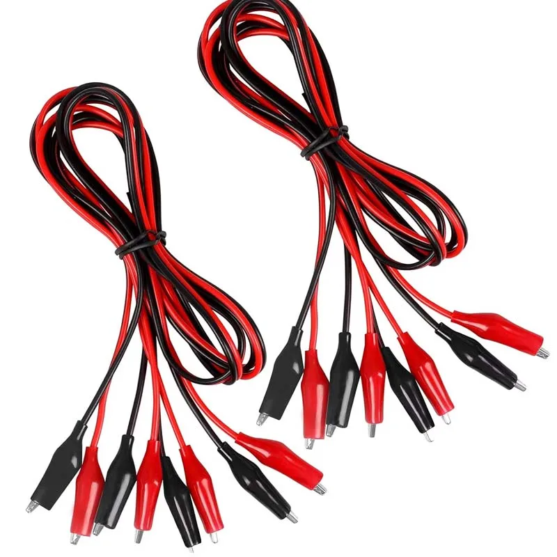 4 pairs 1M Alligator Clips Electrical, Insulated Test Leads with Alligator Clips, Stamping Double-ended Jumper Wires